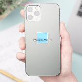 Blauw Zwart Wit Eenvoudig Elegant Eigen Naam Sticker (Telefoon)