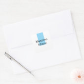 Blauw Zwart Wit Eenvoudig Elegant Eigen Naam Vierkante Sticker (Envelop)