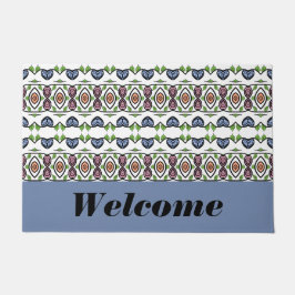 Blauw zwart wit en groen deurmat