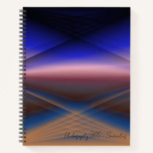 Blauw zwart-wit en rood Abstract Notitieboek