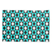 Blauw Zwart Wit Geometrische Rhombus Diamant Kussensloop (Achterkant)