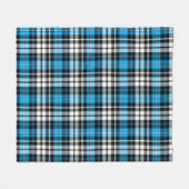 Blauw Zwart Wit Geruit Schotse Ruit Patroon Ontwer Fleece Deken (Voorkant (Horizontaal))