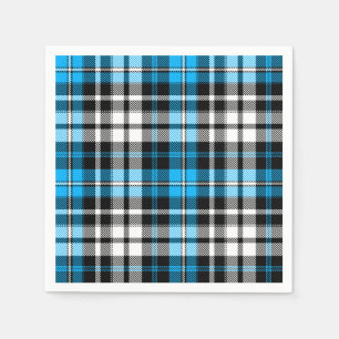 Blauw Zwart Wit Geruit Schotse Ruit Patroon Ontwer Servet