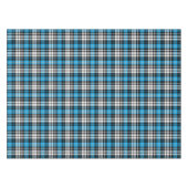 Blauw Zwart Wit Geruit Schotse Ruit Patroon Ontwer Tafelkleed (Voorkant (Horizontaal))