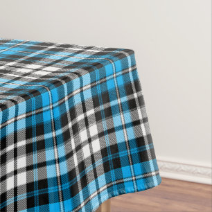 Blauw Zwart Wit Geruit Schotse Ruit Patroon Ontwer Tafelkleed