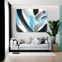 Blauw Zwart Wit Grijs Abstract 
