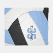 blauw zwart wit kinder volleybal fleece deken (Voorkant (Horizontaal))