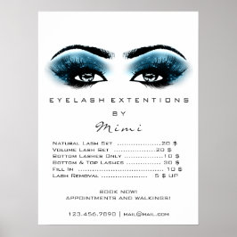 Blauw Zwart Wit Make-up Ogen Wimpers Prijzen Poster