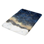 Blauw Zwart Wit Marmeren Glam Badmat (Gekanteld)
