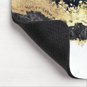 Blauw Zwart Wit Marmeren Glam Muismat (Hoek)