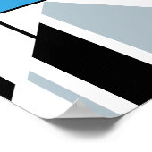 Blauw zwart wit MCM-achtig geometrisch ontwerp Poster (Hoek)