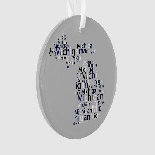 Blauw, Zwart & Wit Michigan Ornament (voorkant)