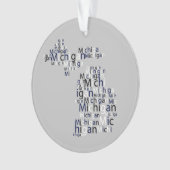 Blauw, Zwart & Wit Michigan Ornament (voorkant)