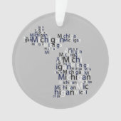 Blauw, Zwart & Wit Michigan Ornament (voorkant)