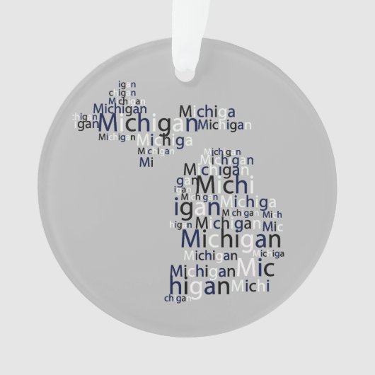 Blauw, Zwart & Wit Michigan Ornament (voorkant)