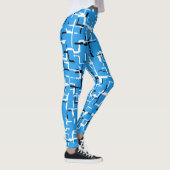 Blauw zwart wit modern Abstract patroon Leggings (Rechts)