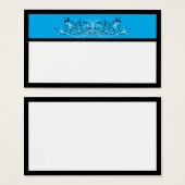Blauw Zwart Wit Scrolls Favor Kaarten Visitekaartjes (Voorkant /achterkant)