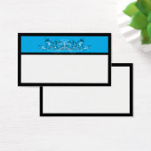 Blauw Zwart Wit Scrolls Favor Kaarten Visitekaartjes (Bureau)