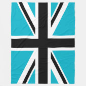 Blauw Zwart-wit Union Jack Fleece Deken (Voorkant)