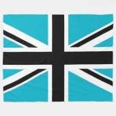 Blauw Zwart-wit Union Jack Fleece Deken (Voorkant (Horizontaal))
