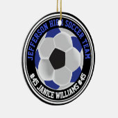 Blauw, Zwart & Wit Voetbal ⚽ Keramisch Ornament (Rechts)