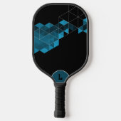Blauw & Zwart Zeshoek Persoonlijk Pickleball Paddle (Achterkant)