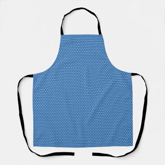 Blauw Zwart Zeshoekig Patroon Schort (Voorkant)