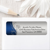  Blauw Zwart  Zilver Swirls Etiket (Insitu)