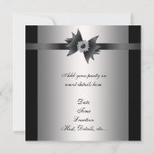 Blauw Zwart Zilver Zwart Stropdas Party Kaart (Achterkant)