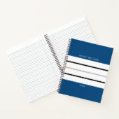 Blauw zwart zwart gestreept notitieboek (Binnen)