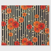 Blauw zwart zwart zwart zwart wit glam strepen met cadeaupapier (Vlak)