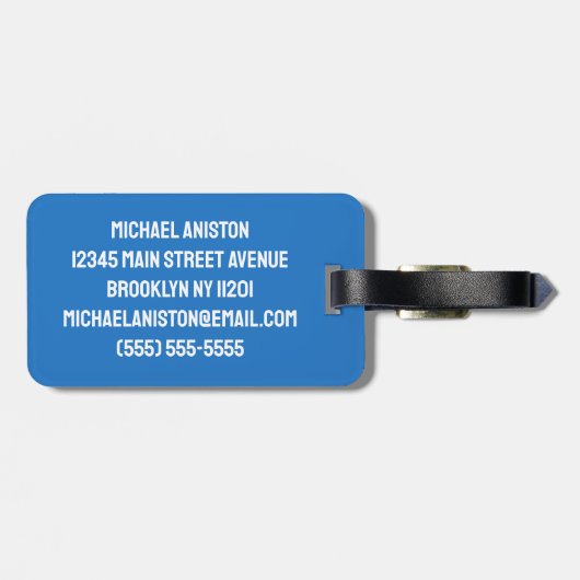 Blauw Zwart Zwemmer Zwembad Water Custom Bagagelabel (Achterkant horizontaal)