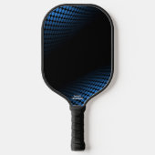 Blauw zwarte Abstracte Halftone Stippen Aangepaste Pickleball Paddle (Voorkant)