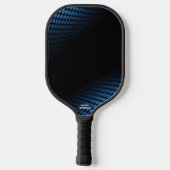 Blauw zwarte Abstracte Halftone Stippen Aangepaste Pickleball Paddle (Achterkant)