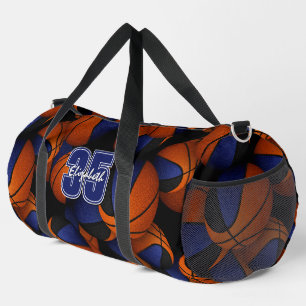 Blauw zwarte basketbalteamkleuren spelernaam  plunjezak