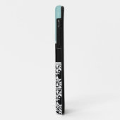 BLAUW, ZWARTE DAMASK, UW MONOGRAM, JOUW NAAM Case-Mate iPhone CASE (Achterkant/links)