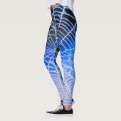 Blauw Zwarte Enge Griezelen Spinnenweb Leggings (Links)
