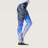 Blauw Zwarte Enge Griezelen Spinnenweb Leggings (Rechts)