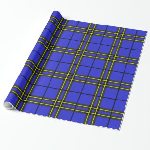 Blauw-zwarte-gele tonartan cadeaupapier