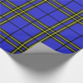 Blauw-zwarte-gele tonartan cadeaupapier (Hoek)