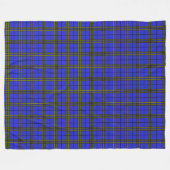 Blauw-zwarte-gele tonartan fleece deken (Voorkant (Horizontaal))