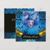 BLAUW, ZWARTE GOUD DAMASKMONOGRAM, Sapphire Kaart (Voorkant / Achterkant)