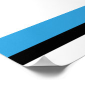 Blauw zwarte grijs op witte Abstracte mozaïekachti Poster (Hoek)