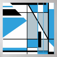 Blauw zwarte grijs op witte Abstracte mozaïekachti