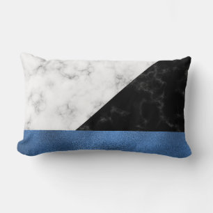 Blauw/zwarte grijze Folie marmer Lumbar Pillow Kussen