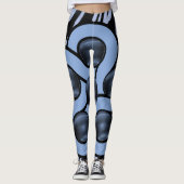 blauw zwarte lange leggings (Voorkant)