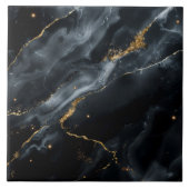 Blauw-Zwarte Marmer Goud Glitter ID1172c Tegeltje (Voorkant)