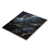 Blauw-Zwarte Marmeren Gouden Glitter ID1172b Tegeltje (Zijkant)