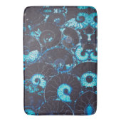 Blauw zwarte Nautilus shell patroon, bang meetkund Badmat (Voorkant Verticaal)