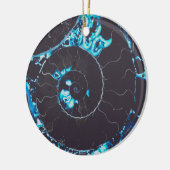 Blauw zwarte Nautilus shell patroon, bang meetkund Keramisch Ornament (Links)